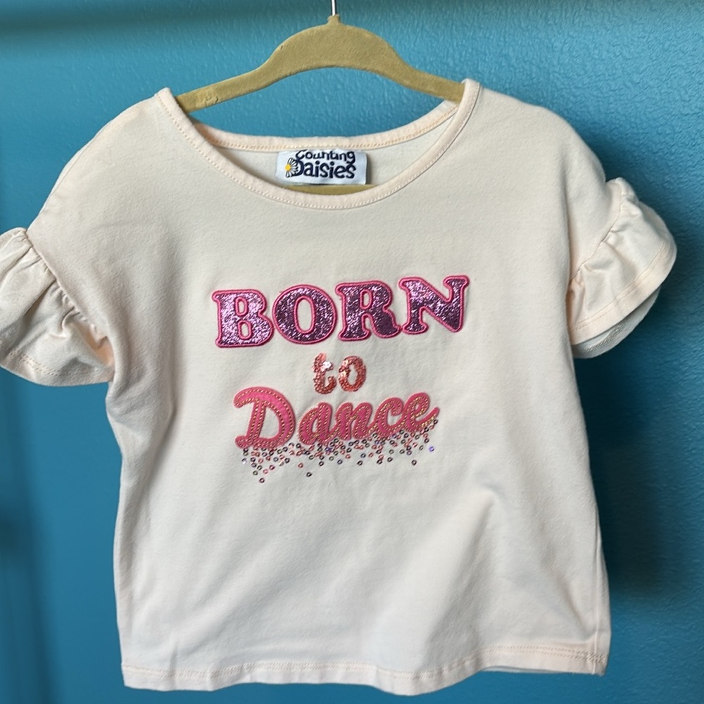 Counting Daisies Born to Dance t-shirt in 4T